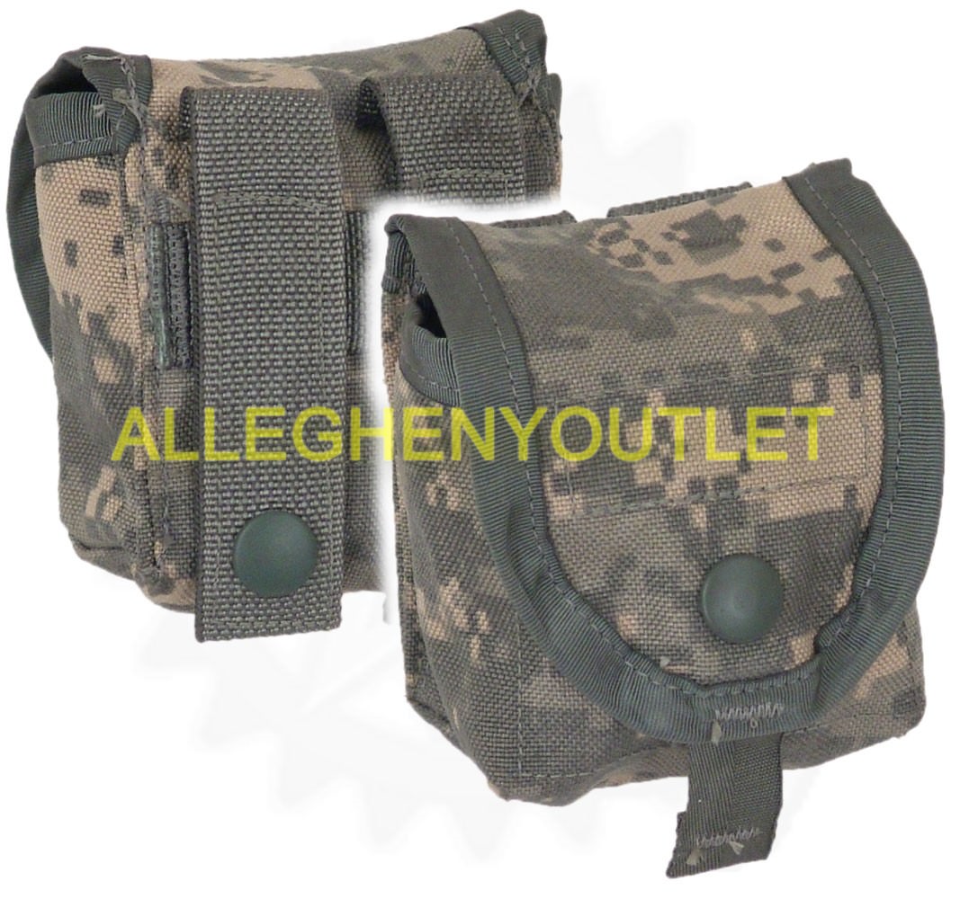 2 PACK USGI HAND GRENADE POUCH US Army ACU UCP Digital MOLLE Utility Pouch EXC