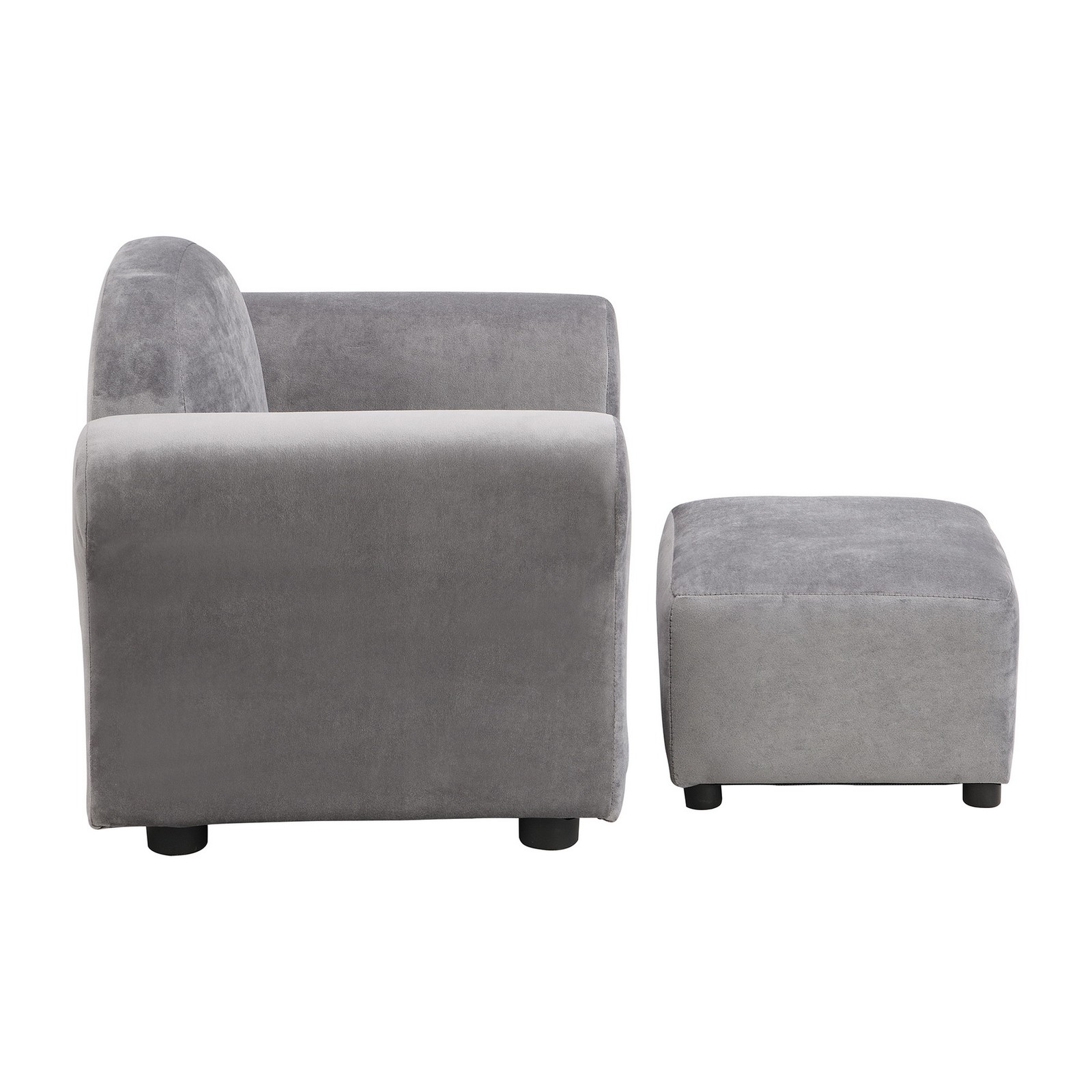 Boy Girl Toddler Kids Sofa with Ottoman Velvet Upholstered Lounge Sofa Armchair