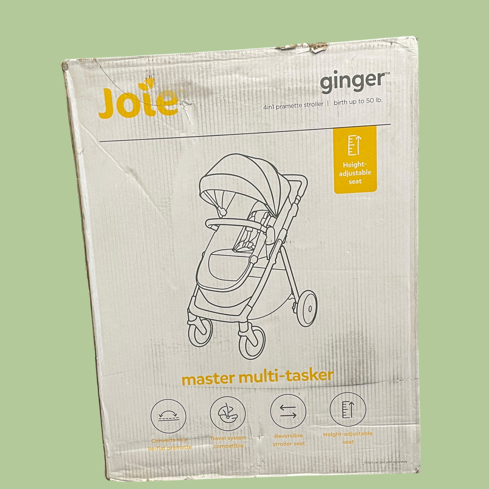 Joie ginger S1910GAMOC900 height-adjustable lie-flat pramette stroller Mocha