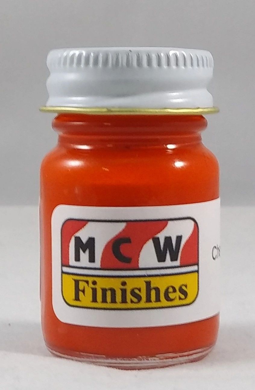 MCW Finishes 1401E Chevy Engine Red Enamel Automotive Paint - 15 ml. Bottle