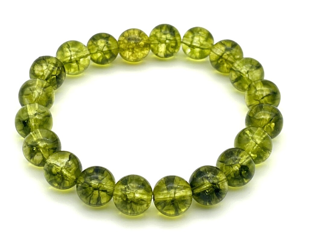 Handmade 10mm Peridot Gemstone Bead Balancing Bracelet