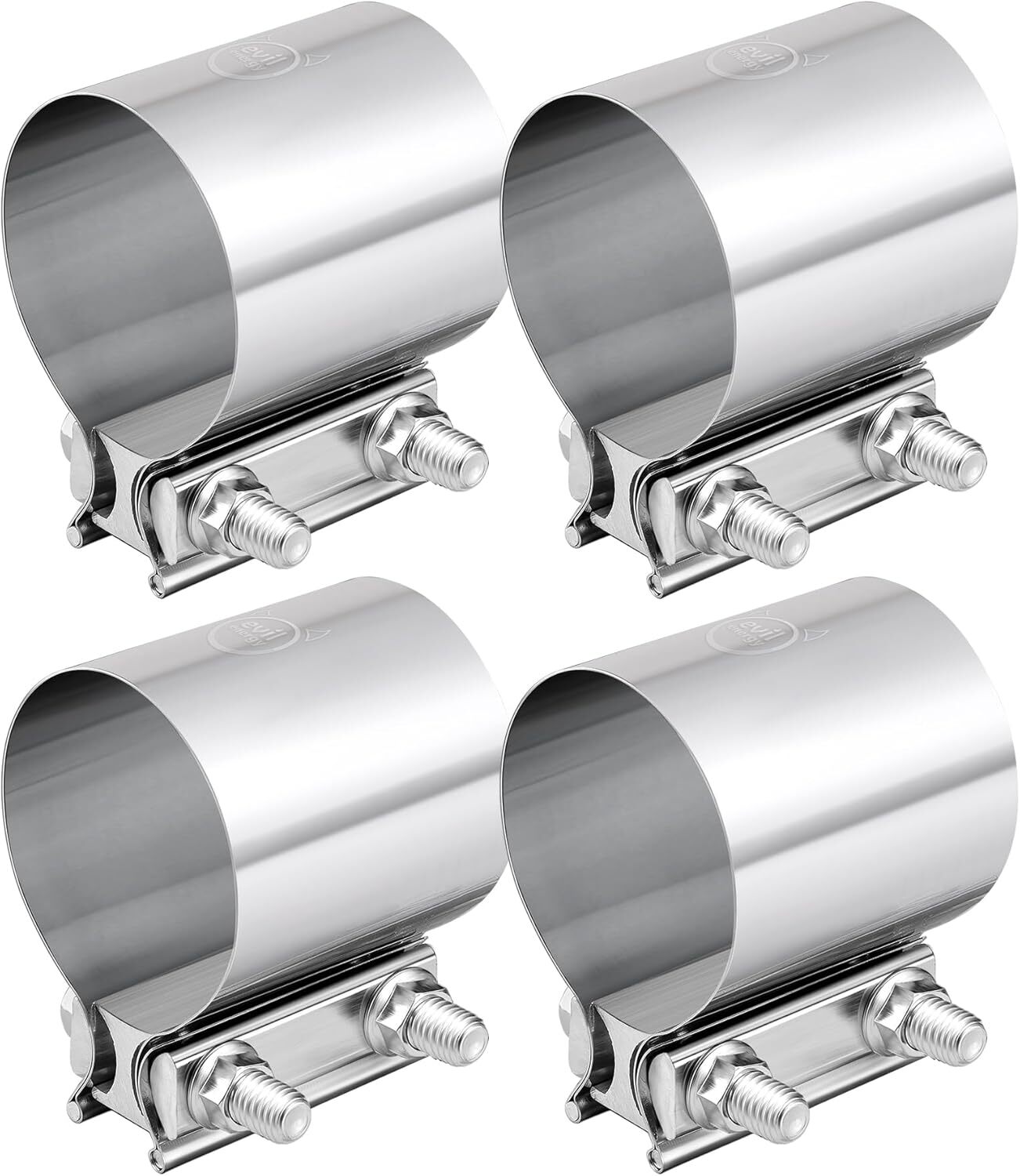 4pcs 3.0" Inch Stainless Steel Butt Joint Band Exhaust Clamp Sleeve Coupler T304