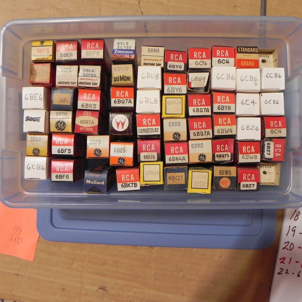 Various Tubes 22-60 Box of Vacuum Tubes Untested Lot of 60