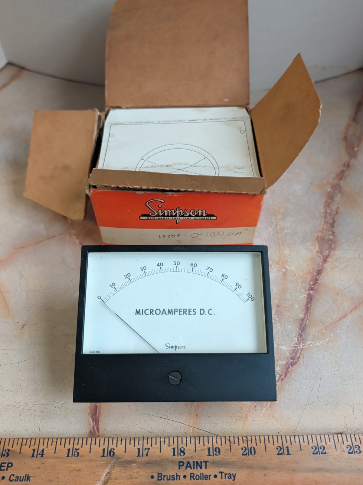 SIMPSON 16258 MICROAMPERES DC PANEL METER 0-100 MA - NEW