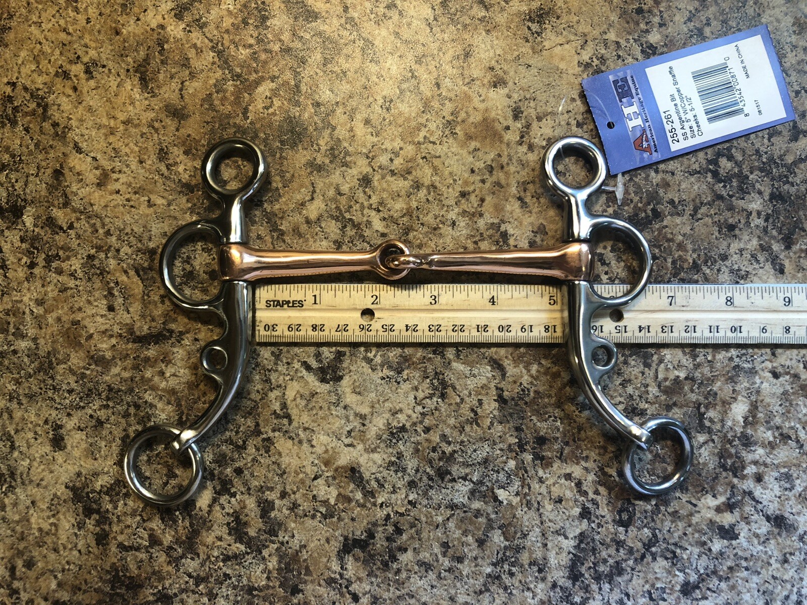 5” Argentine Horse Bit Copper Mouth Stainless Steel 261