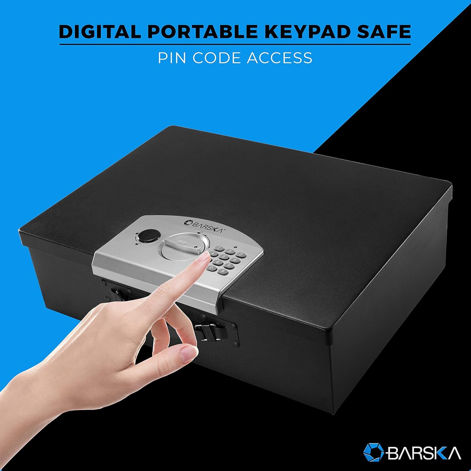 Barska Digital Portable Keypad Safe w/ Carrying Handle & Back up Keys, AX11910