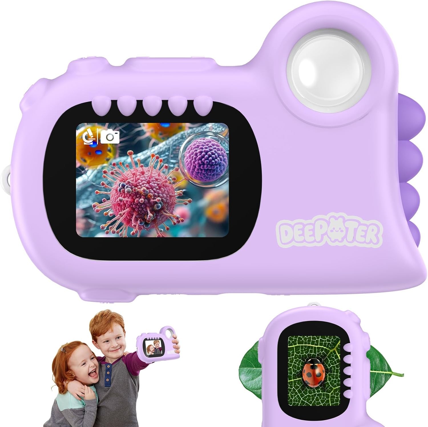 Microscope for Kids: 1000X Handheld Digital Pocket Microscope with 2.0" IPS Scre