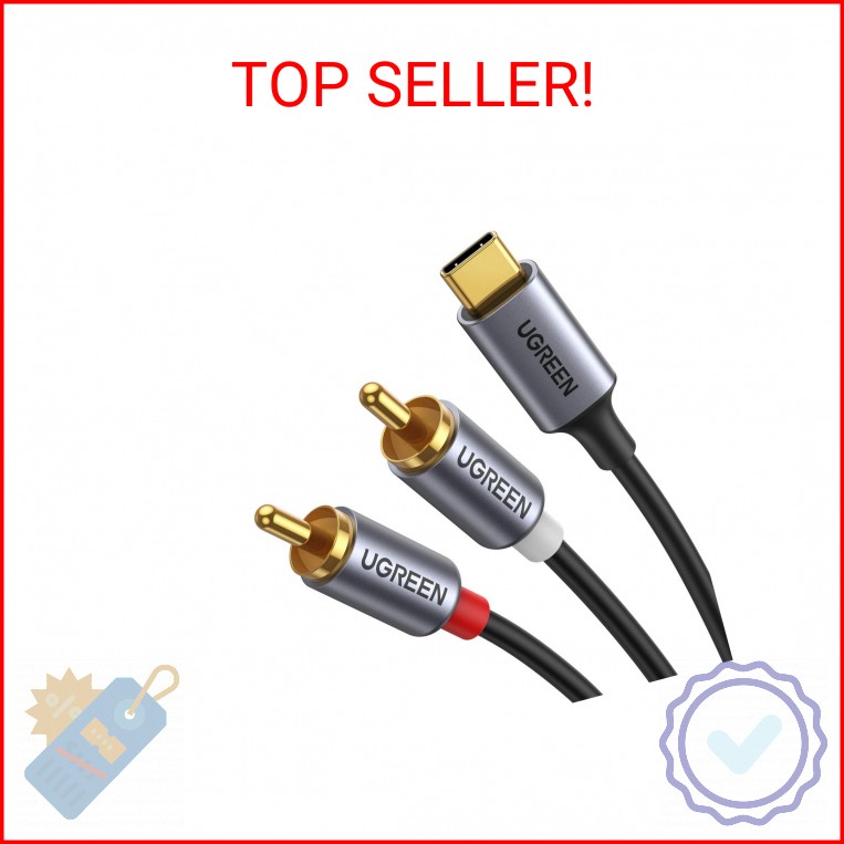 UGREEN USB C to RCA Audio Cable Type C to 2RCA Male Jack Plug Adapter Car Auxili
