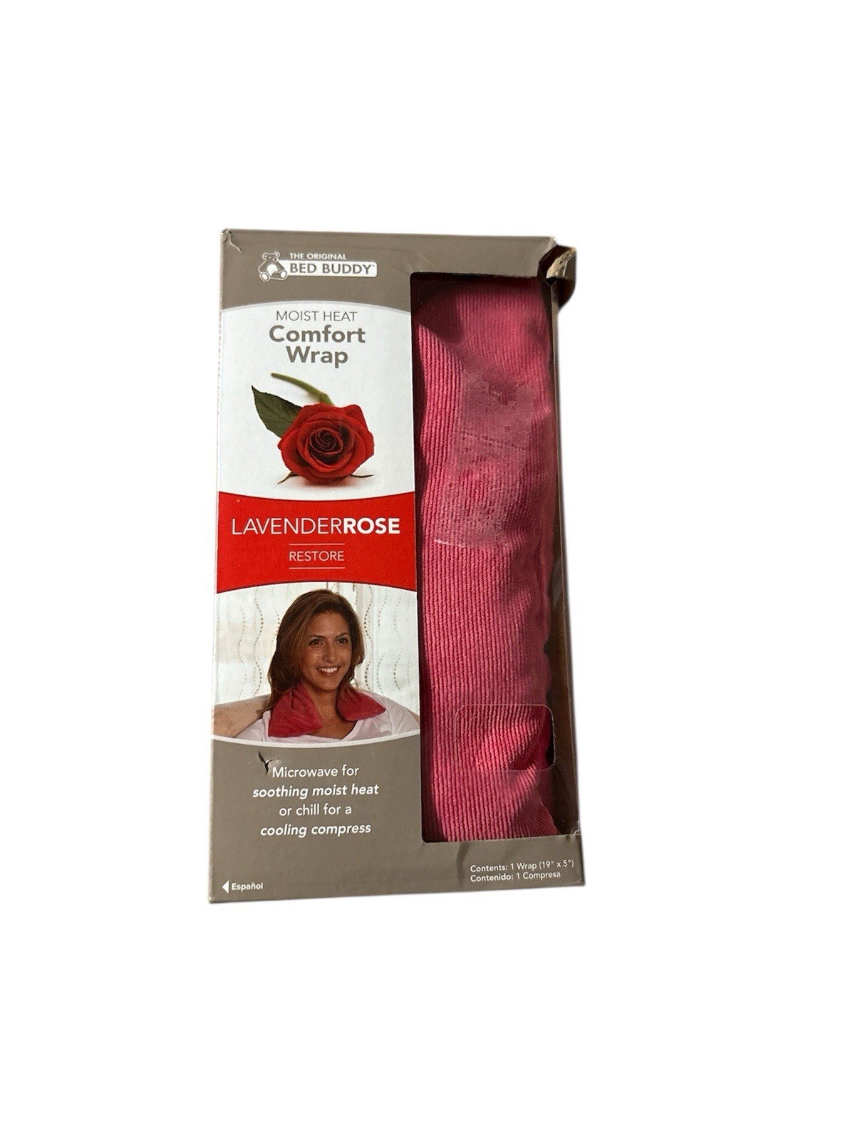 Bed Buddy Comfort Wrap, Lavender and Rose Fragrance, Pink, 1 Each