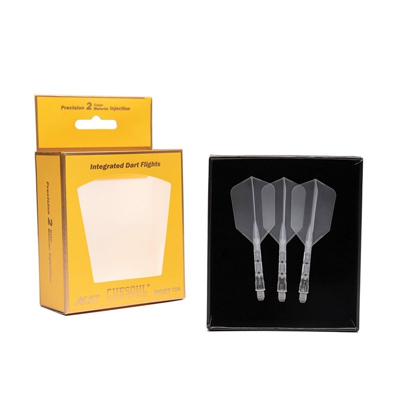 CUESOUL ROST T19 Integrated Dart Shaft and Flight Slim Shape,Set of3-Transparent