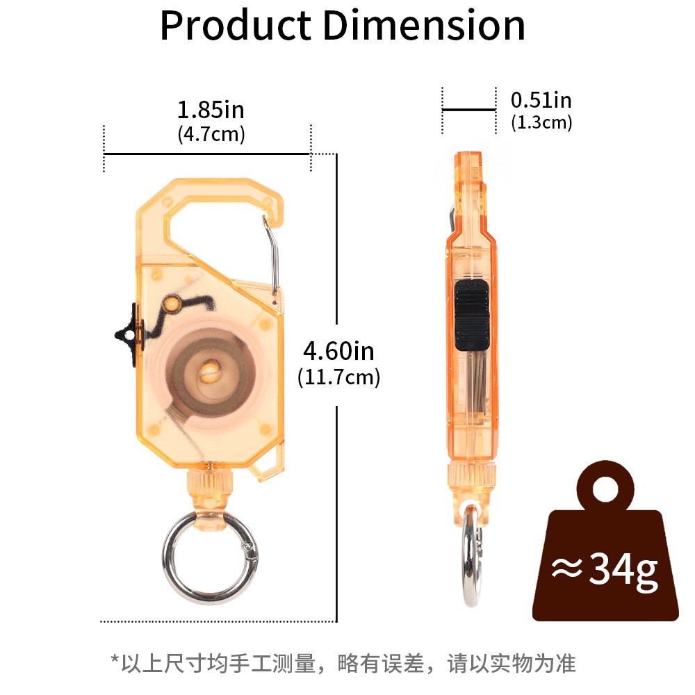 Retractable Cord Leash with Lock Function for Fishing Rods Keys and Small Gear