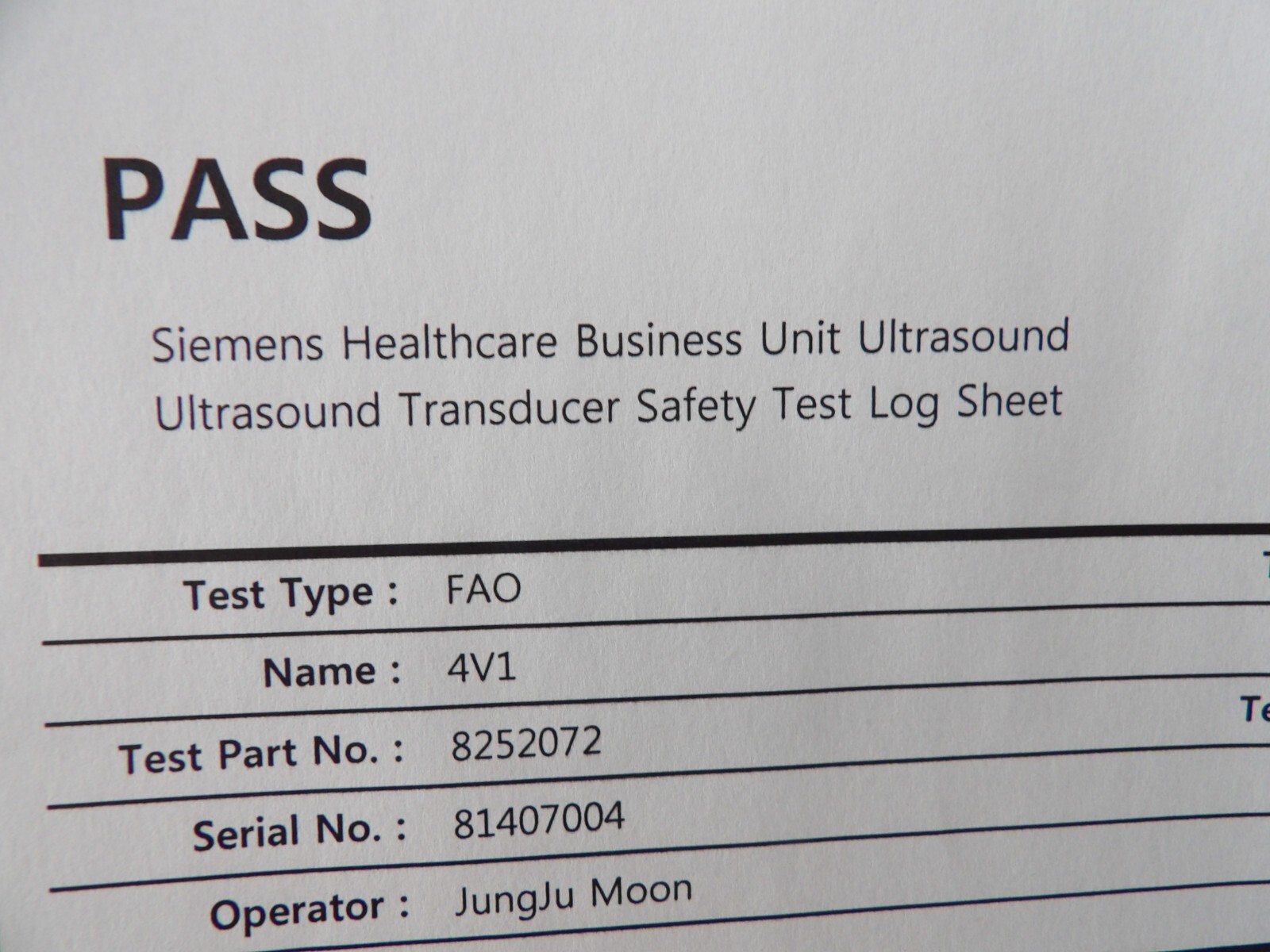SIEMENS ACUSON 4V1 VECTOR ARRAY ULTRASOUND TRANSDUCER PROBE