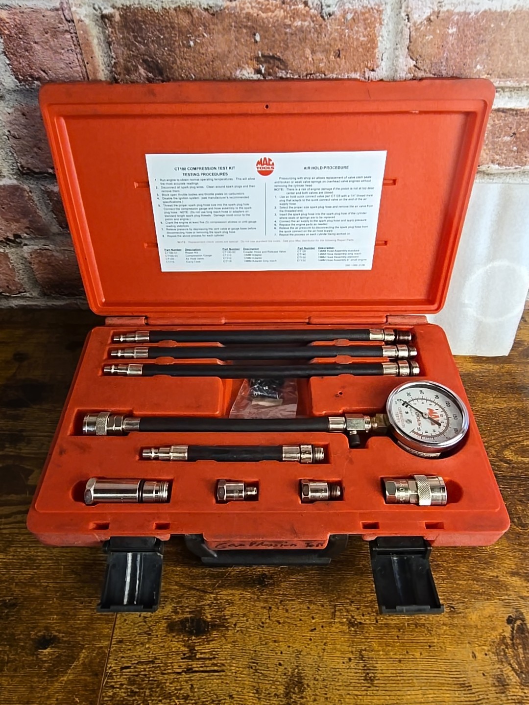 MAC TOOLS CT-100 Compression Test Kit w/ Case Free Shipping