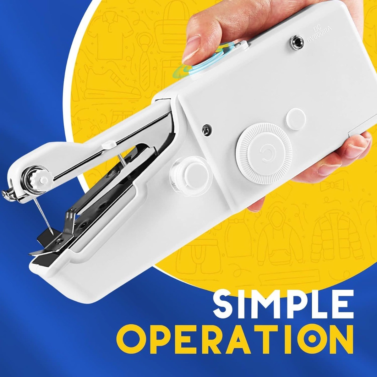 Mini Handheld Sewing Machine, Portable (White)