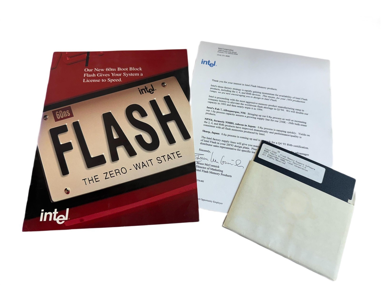 Intel 1993 60ns FLASH "The Zero Wait State" Literature Borchure