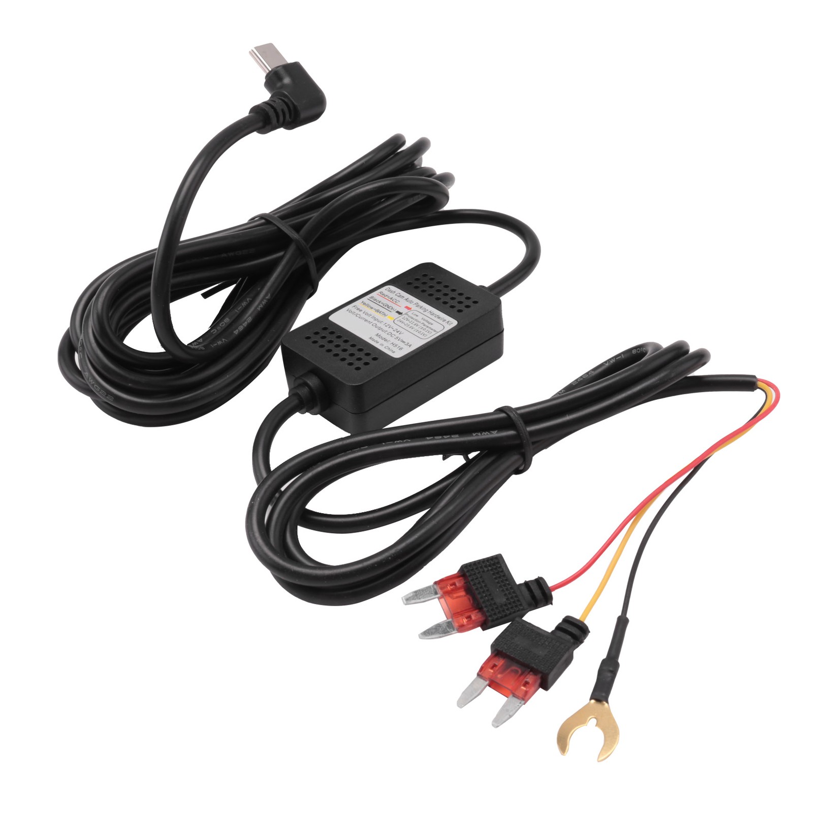 Dash Cam Acc Hardwire Kit, USB Type C Dashcam Kit Step-Down Cable, 12V-24V6977