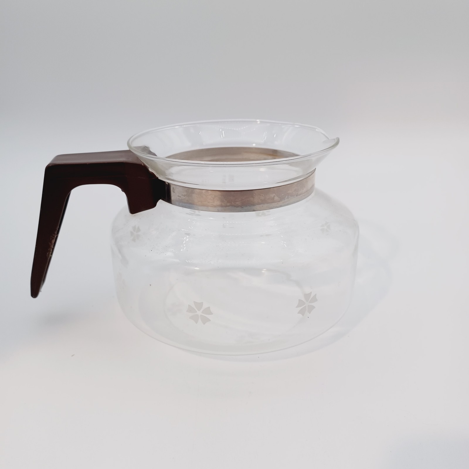 Vtg Replacement Mr. Coffee Glass Carafe 8 Cup Brown Daisy Flowers MCM NO LID