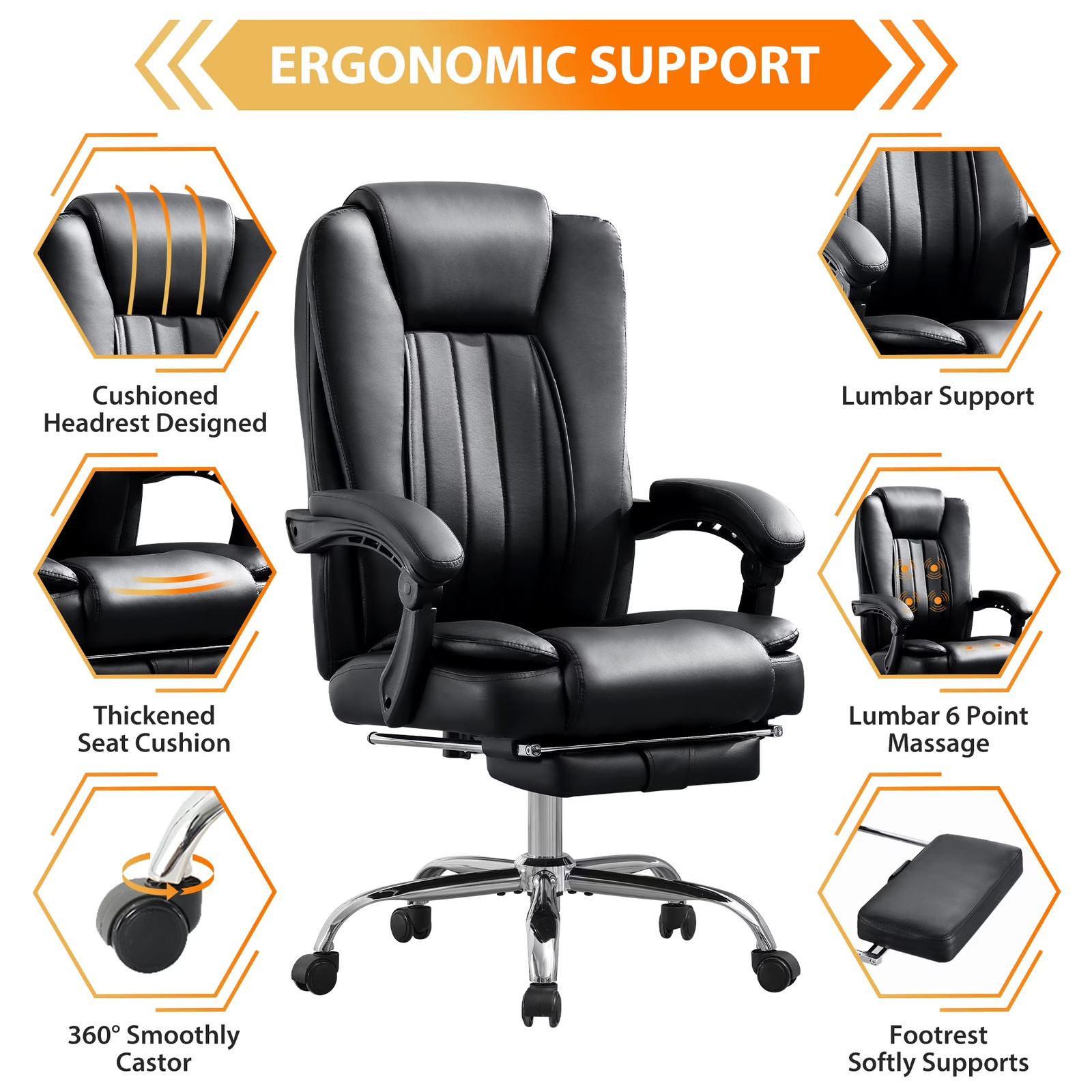 Massage Office Chairs Executive Chair Footrest Armrest Choose Your Color