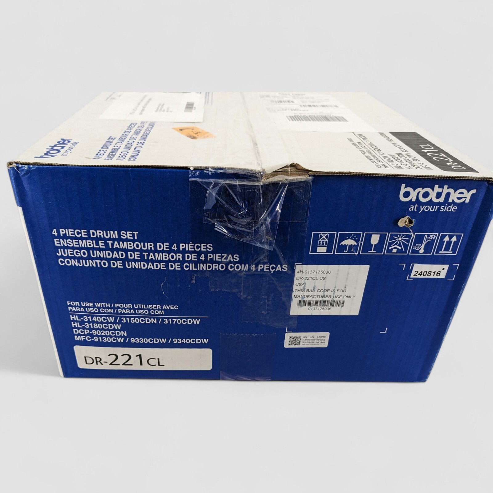 Brother DR-221CL Drum Unit Set, Yields Approx.15,000 Pages (Untested)