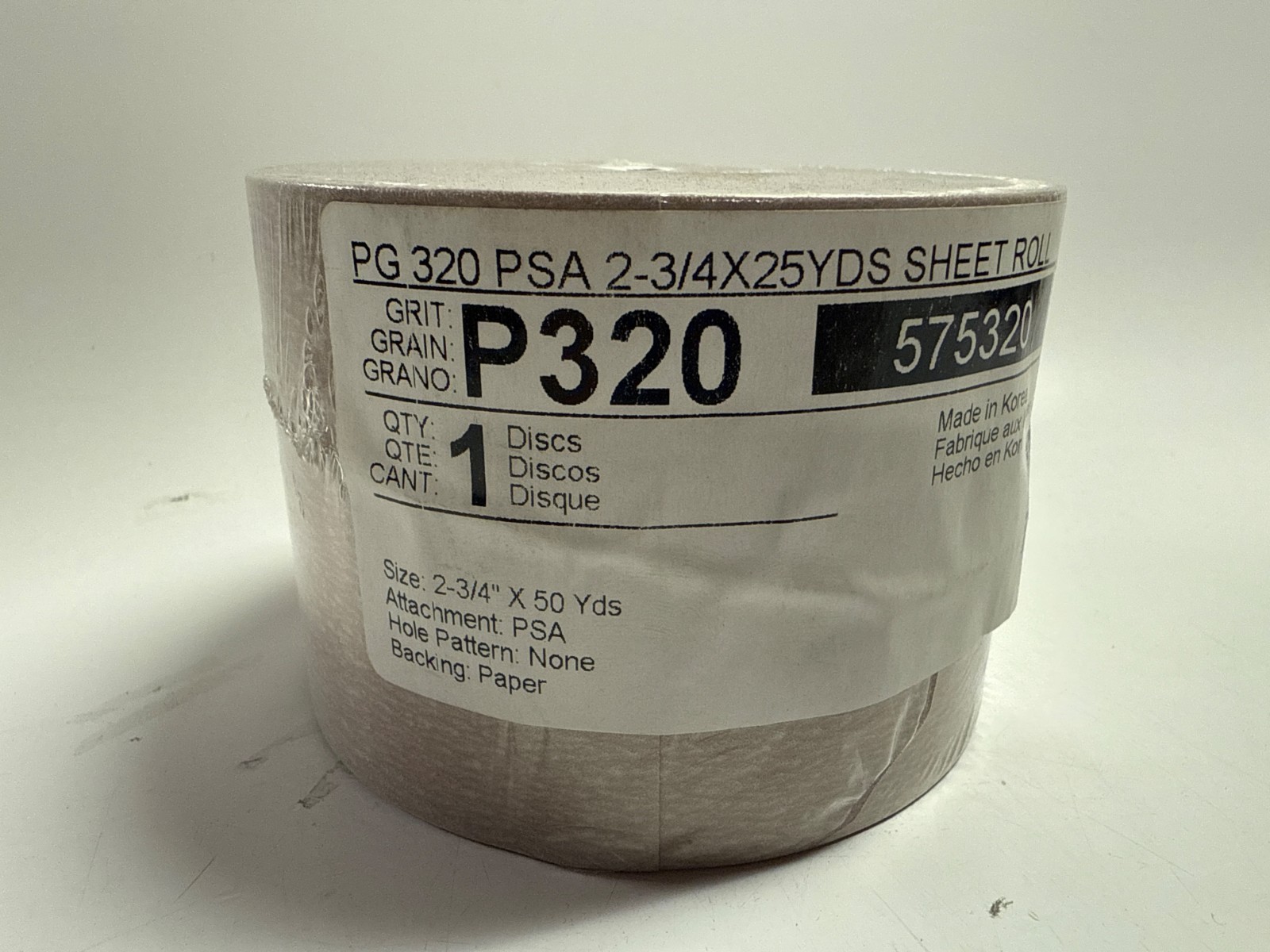 PERFORMANCE PLUS PG PSA 2-3/4X25 YDS SHEET ROLL, 320 GRIT, NEW