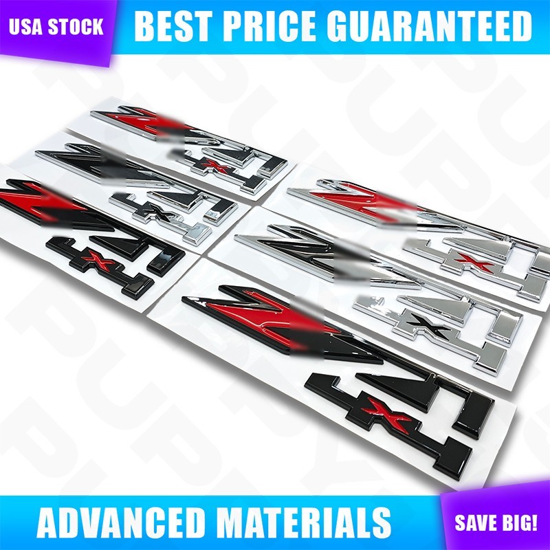 2Pcs Side Fender Badges For Silverado Z71 4x4 Door Emblem Raised Decal Nameplate