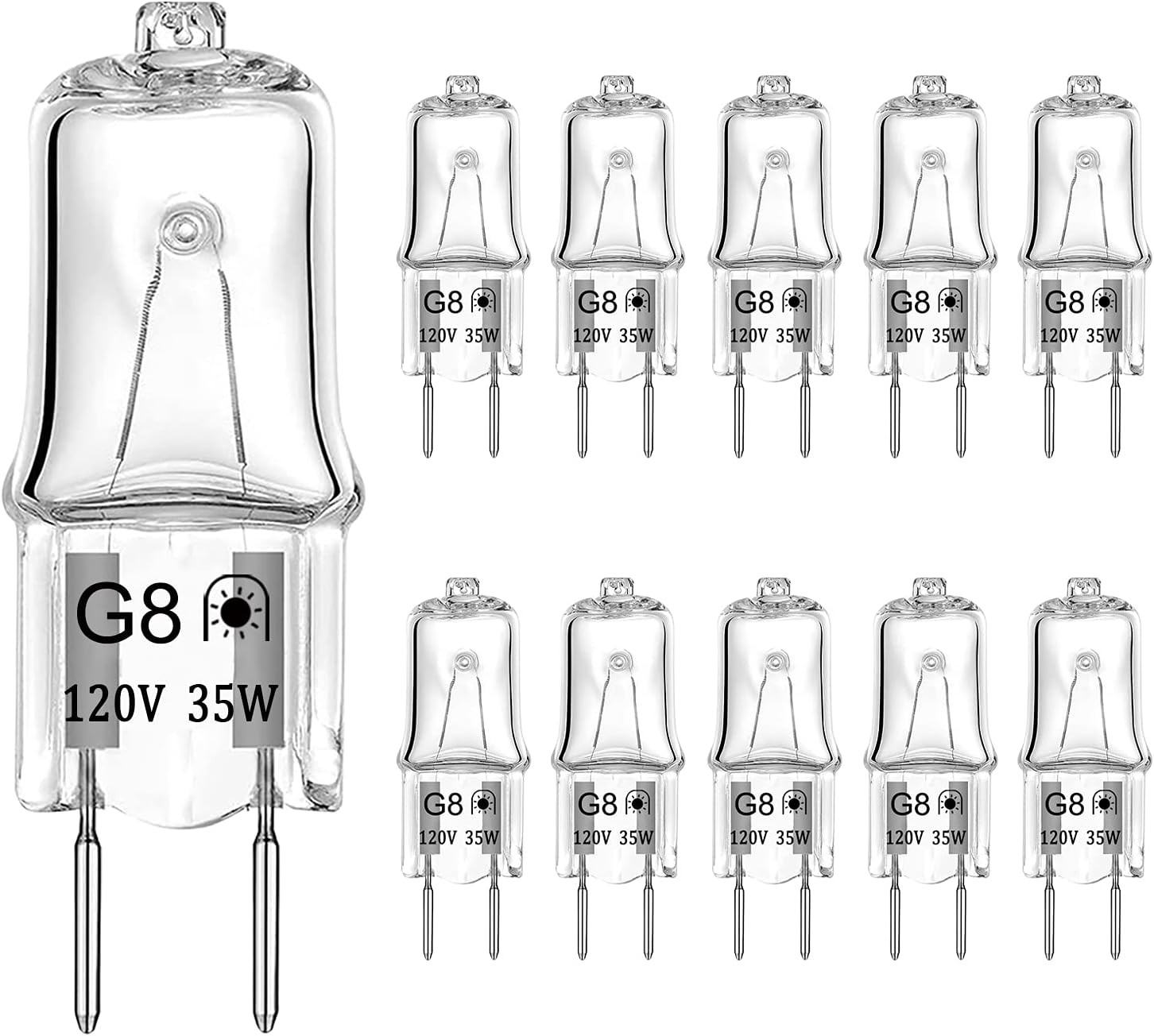 G8 Halogen Light Bulbs 35W 120V G8 Base 2Pin Dimmable Xenon Bulb T4 JCD Type War
