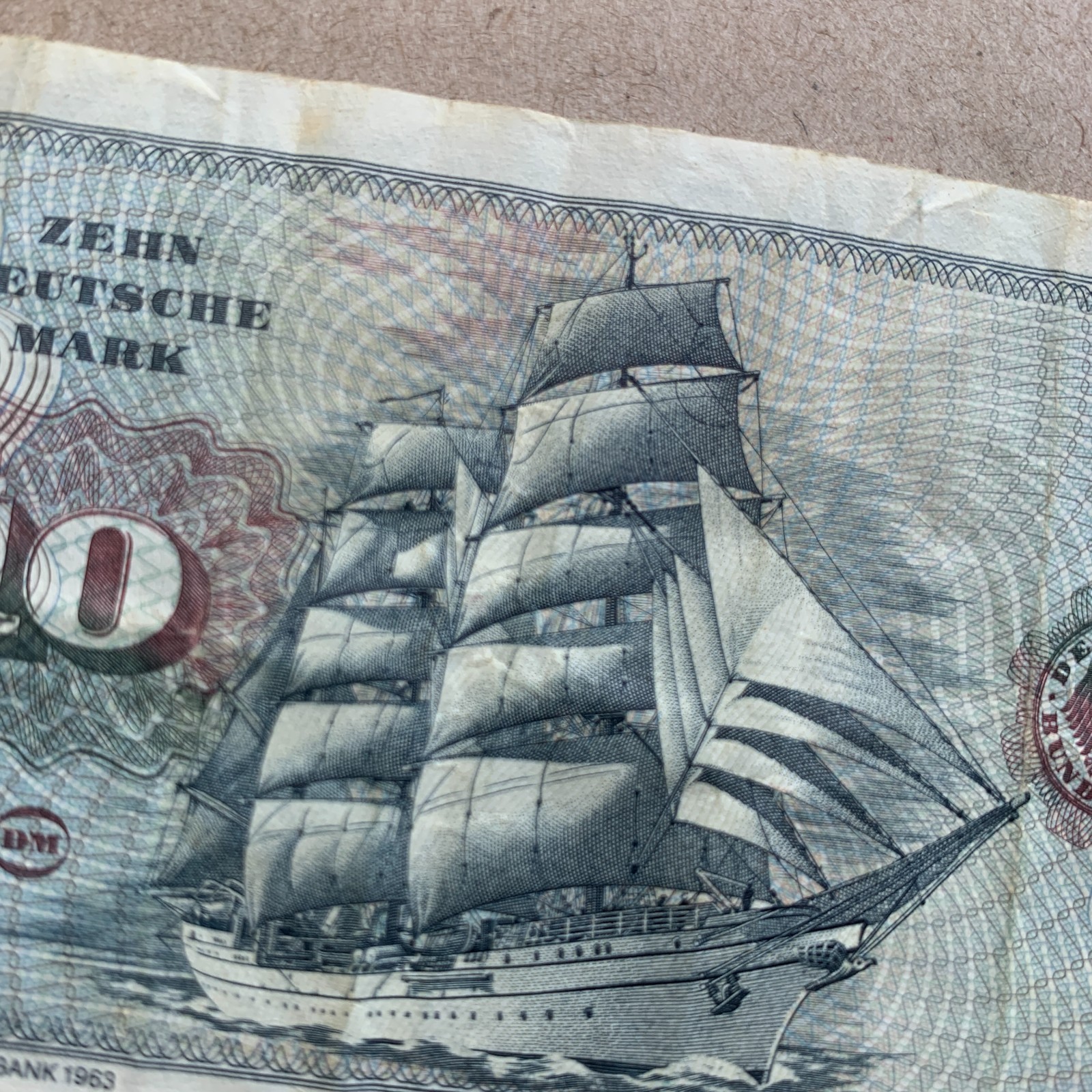 🇩🇪 Germany  10 Mark Banknote 1980 German Currency Paper Money Ship Berlin Sea