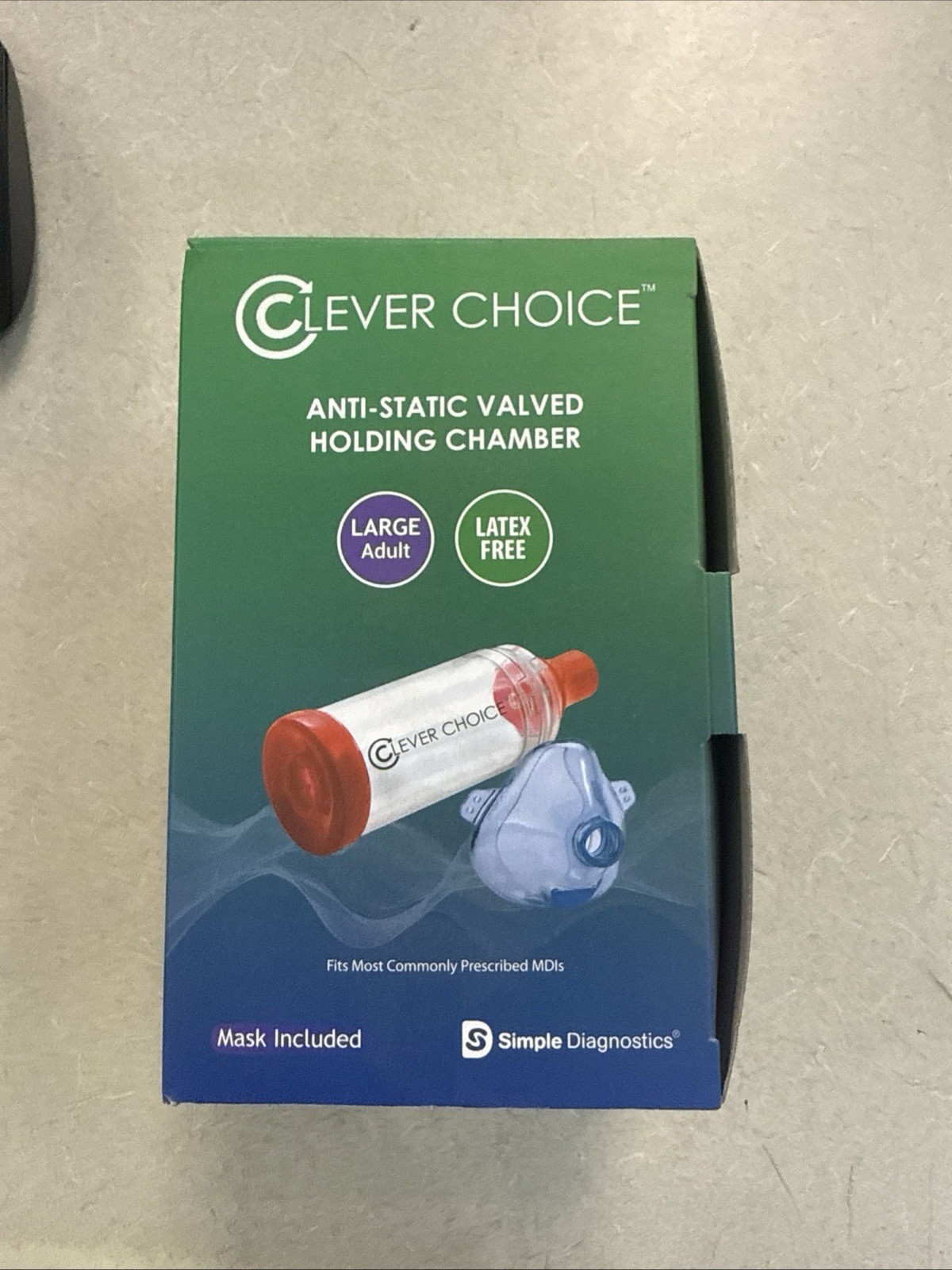 NEW Clever Choice Anti Static Valved Holding Chamber Adult Large Inhaler Spacer