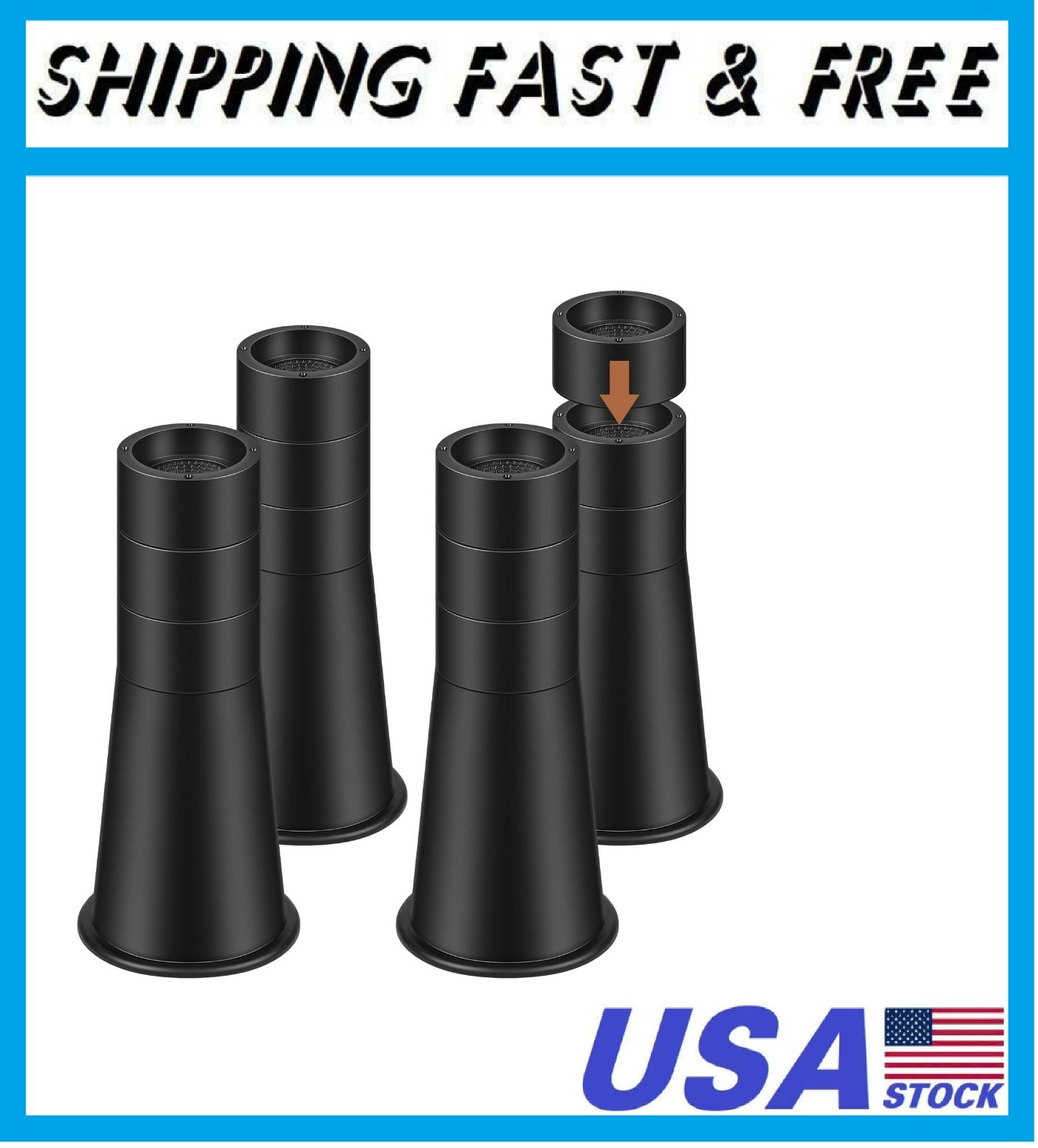 Bed Risers 12 Inch Heavy Duty, Round Furniture Risers Lifts 6" 8" 10" 12" for