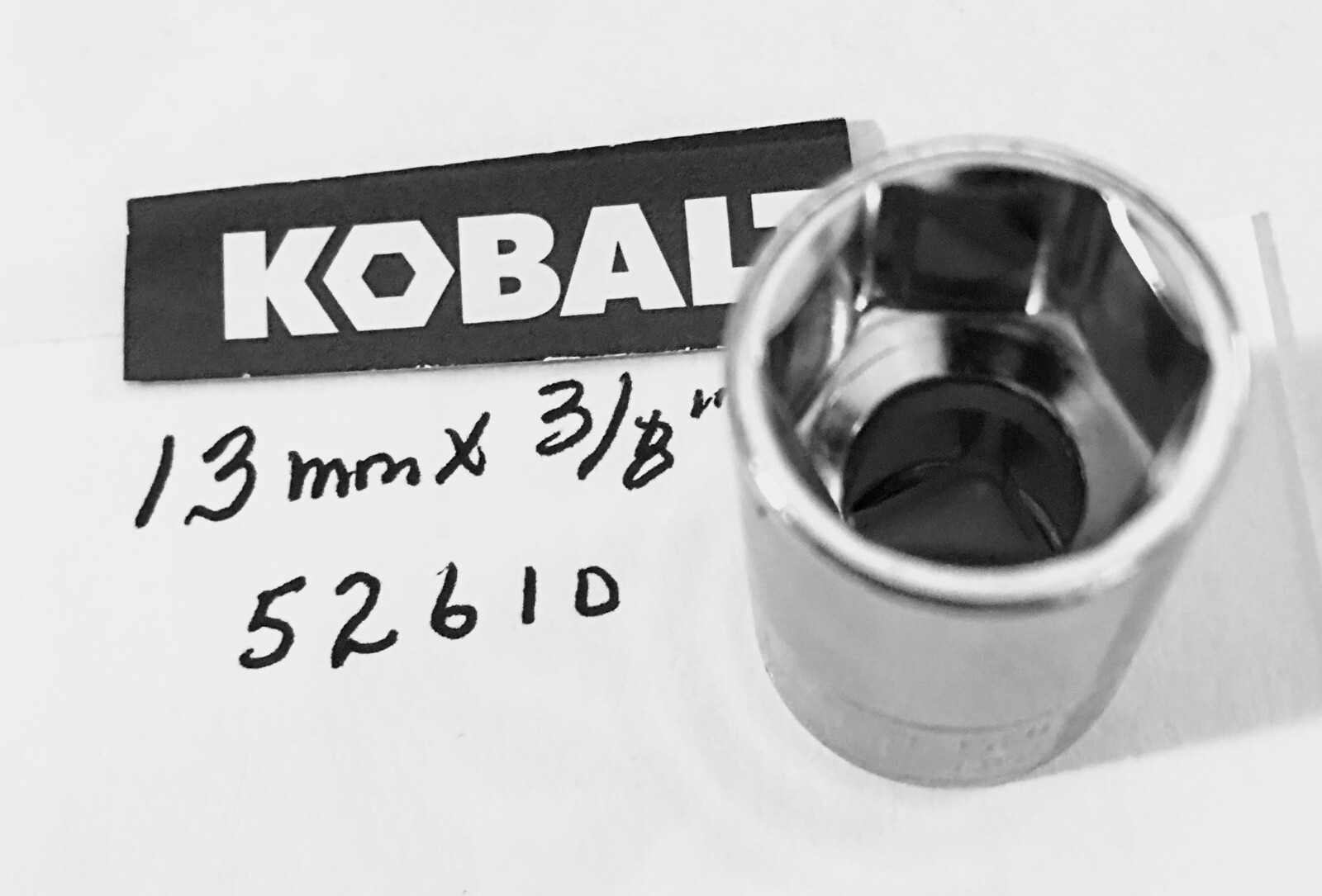 Kobalt 13 mm x 3/8" Dr Standard Chrome Socket 6 Pt  # 52610  Free USA Shipping