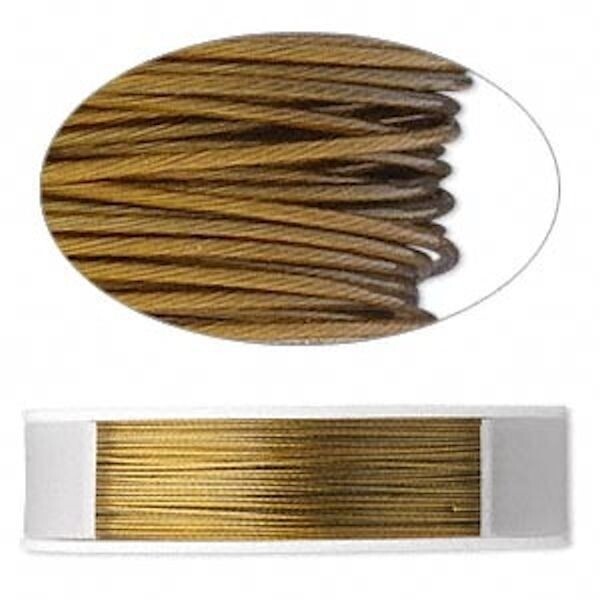 100 Foot Spool 7 Strand 0.012" Diameter Gold Tigertail Beading Wire