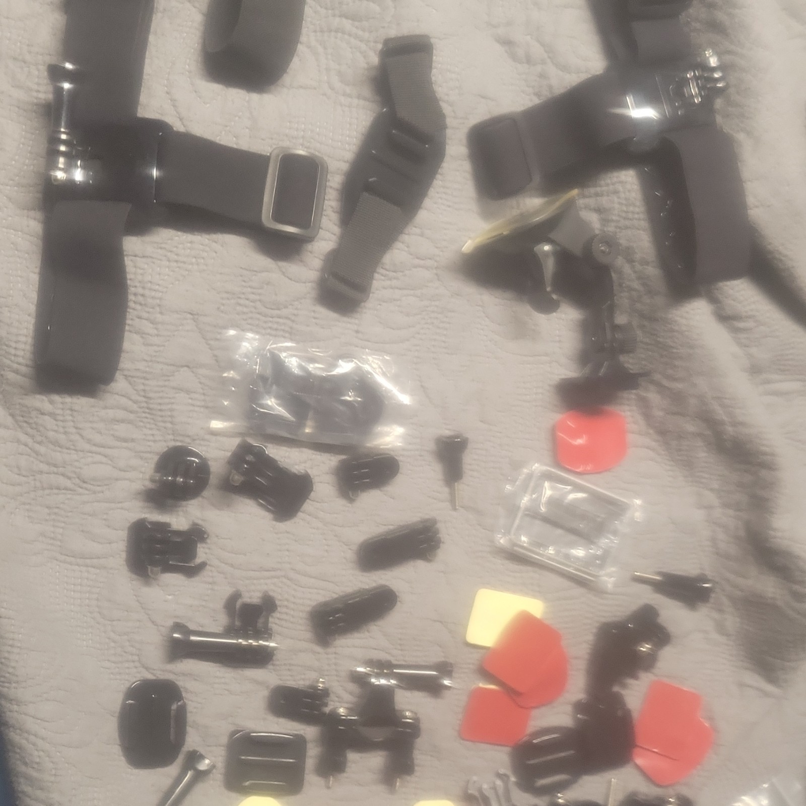 GoPro Compatible Camera Accessory Bundle Black Plastic Mounts Straps