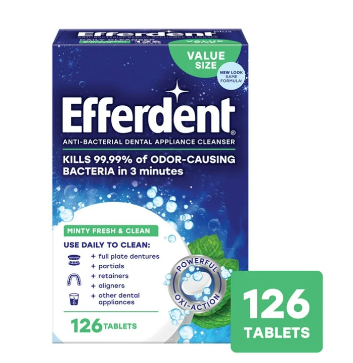 ( 2 PACK ) Efferdent Retainer & Denture Cleaner Tablets, Minty Fresh & Clean
