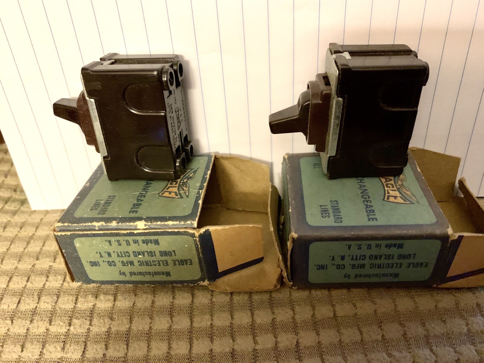 2 Eagle Interchangeable TouchaMatic Quiet Switch 1101 S.P. 15A 120VAC NOS Brown