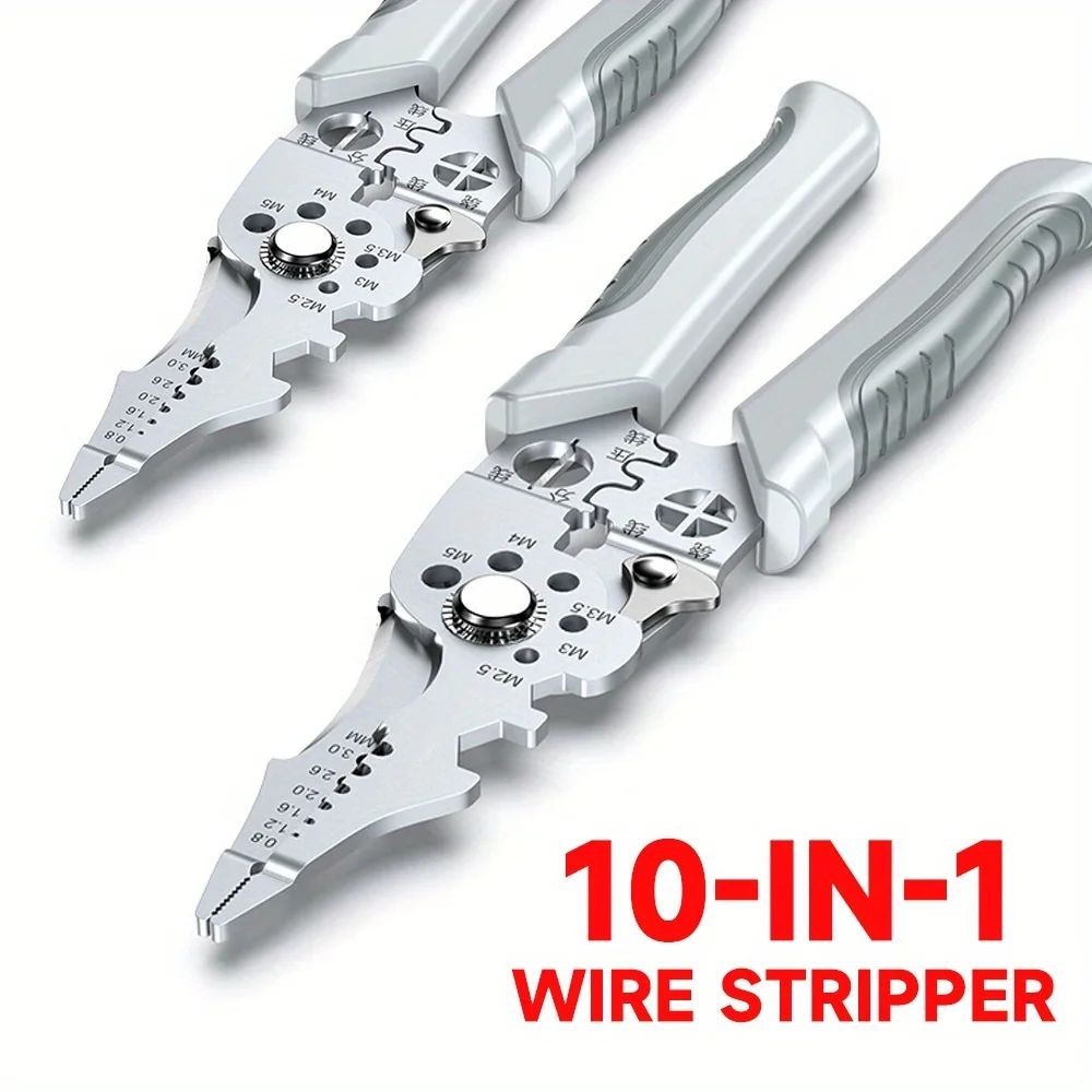 10-in-1 Electrician Pliers Wire Stripper Cutter Crimper Cable Tool