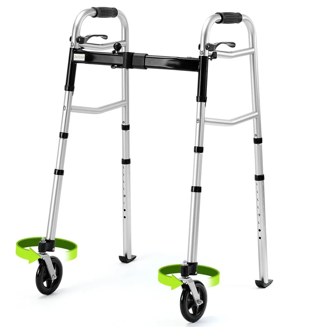 New Lightweight Folding Walker 360° Wheels, 300 lbs, Tri-Fold #1998T T7-1