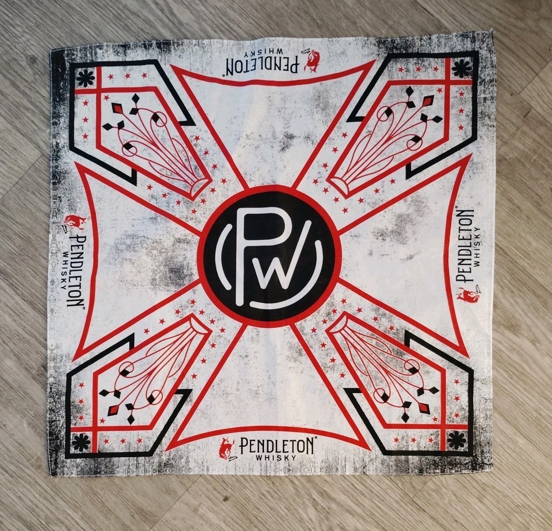PENDLETON WHISKY Bandana Black And Red Design