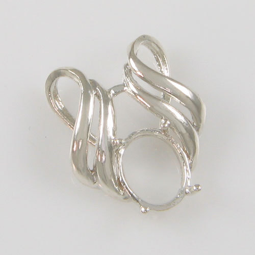 PRE-NOTCHED 11X9 OVAL VINTAGE DESIGNER PENDANT IN .925 STERLING SILVER CP5039SS