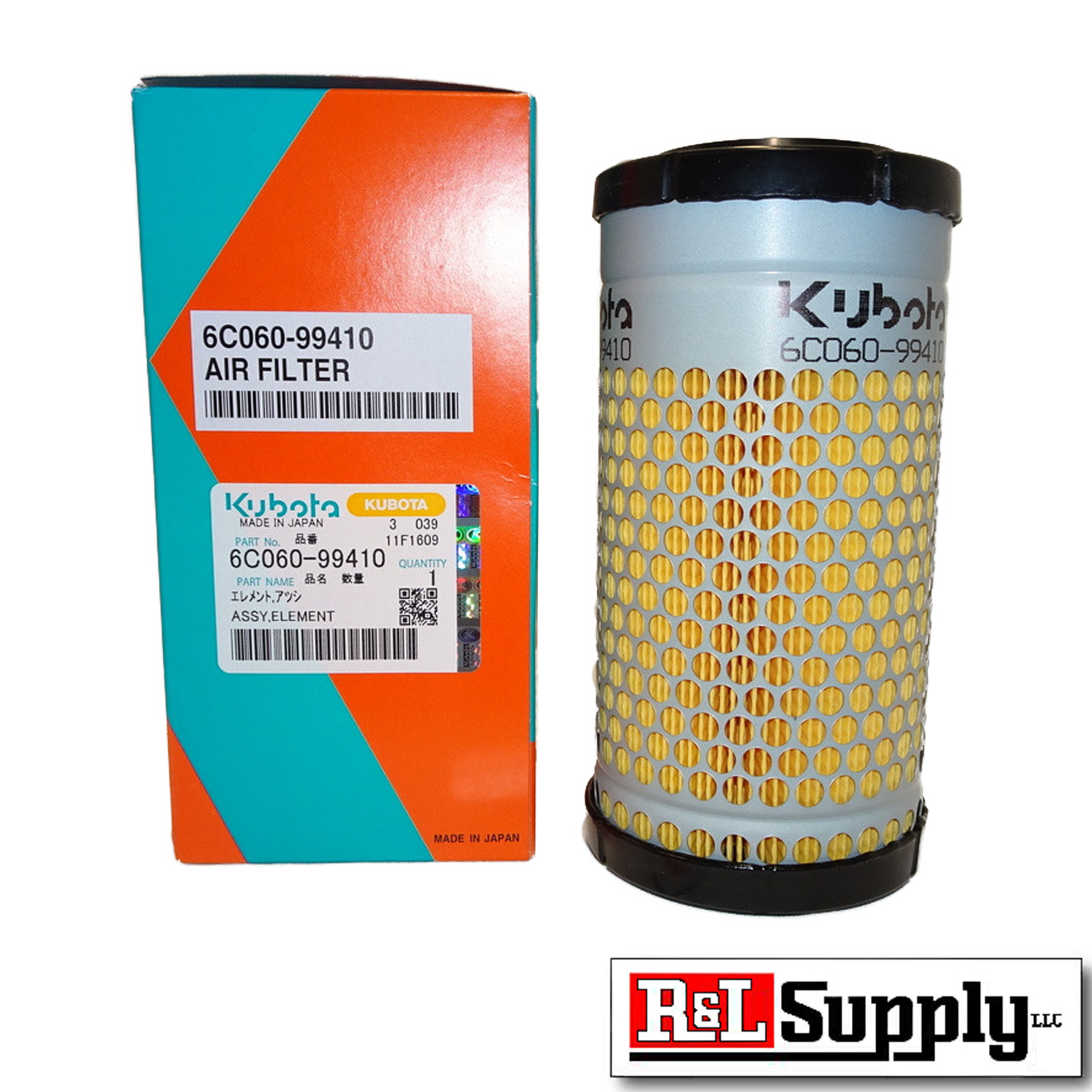 Genuine OEM Kubota Engine Air Filter 6C060-99410 6C060-99414