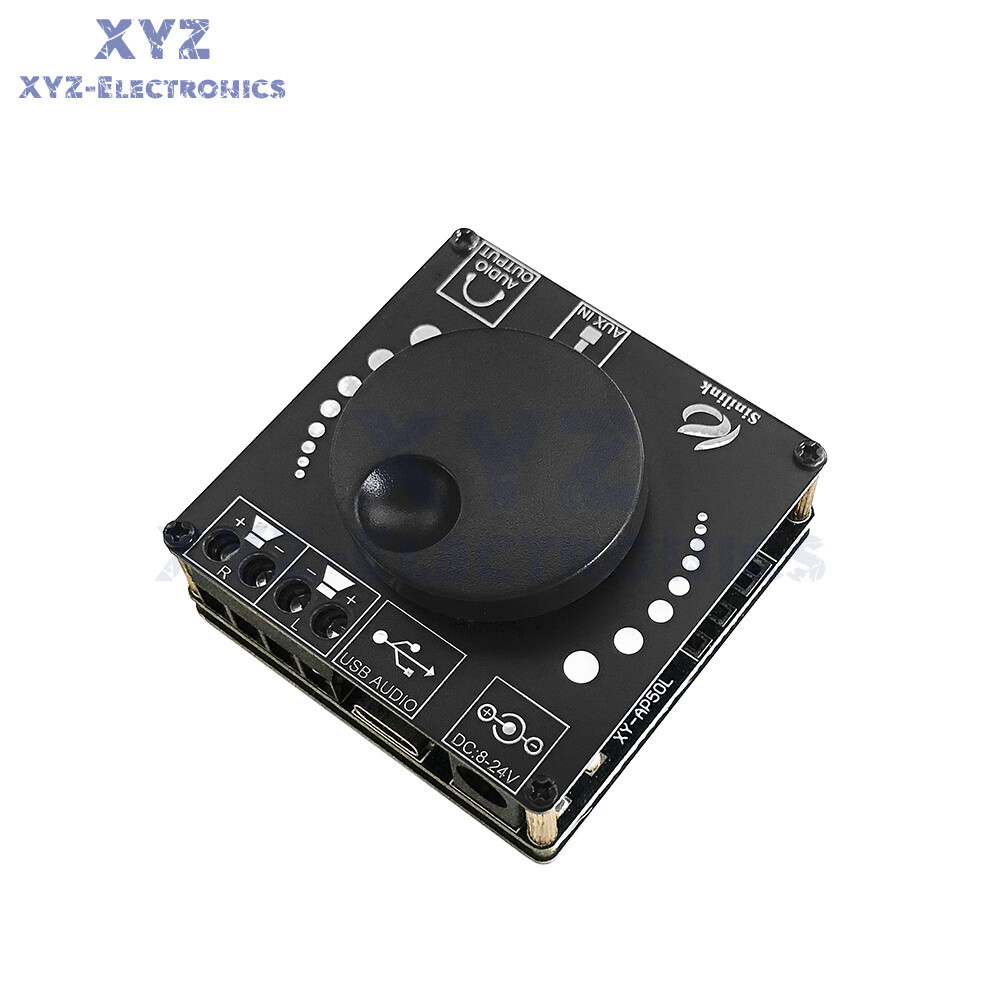 12V 24V Mini Bluetooth V5.0 2X50W Wireless Audio Power Digital Amplifier Board