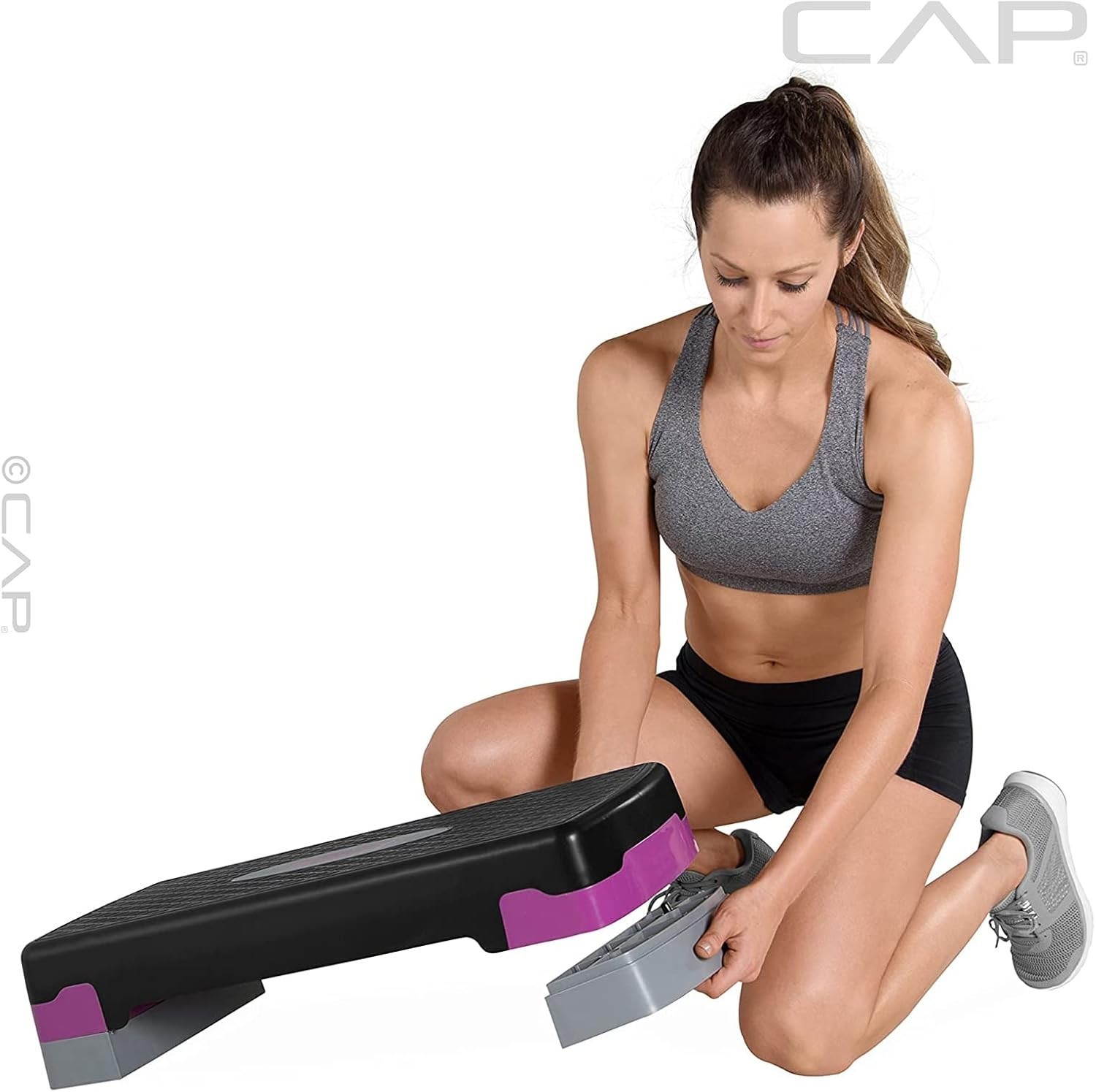 Versatile Exercise Step - Compact Design with 200 lb Capacity & Workout Chart