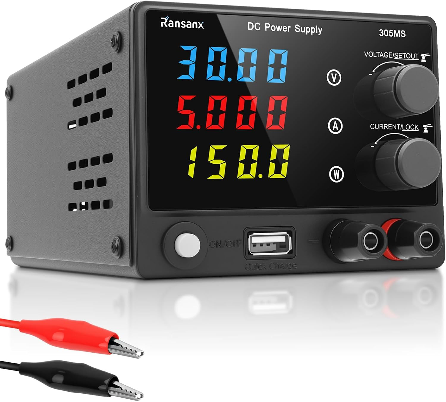 DC Power Supply Variable 30V 5A Adjustable DC Regulated Lab Bench Power Supply w