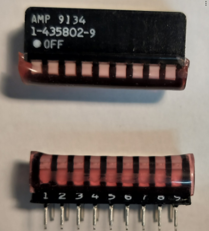 Lot of 10 AMP 1-435802-9 DIP Switches | 9-Position