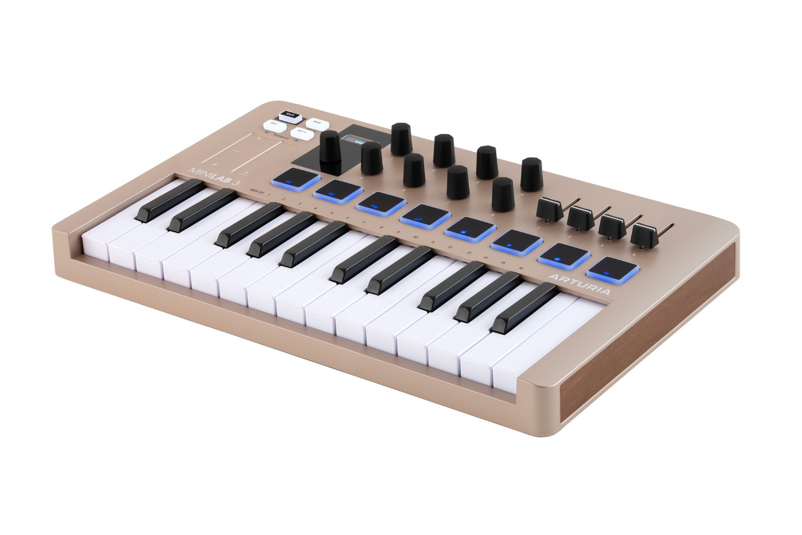 Arturia MiniLab 3 Champagne 25 key MIDI USB Keyboard Controller+Backpack