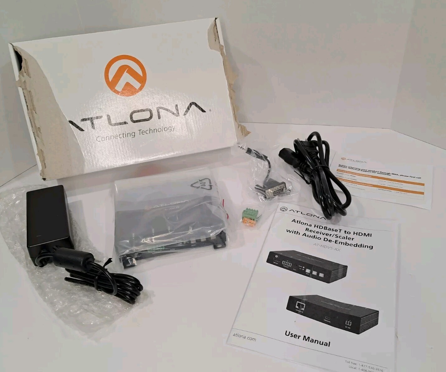 Atlona AT-HDVS-RX / HDBaseT to HDMI Receiver/Scaler W/ Audio De-Embedding