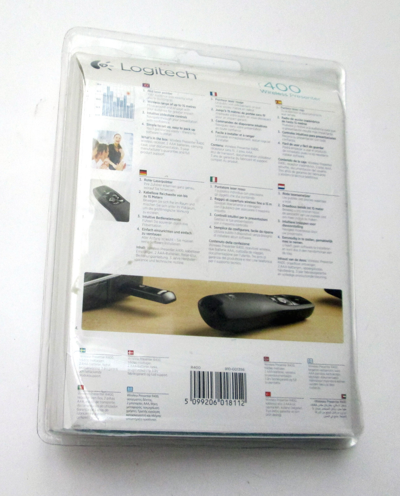 NEW Logitech R400 Wireless Presenter Remote control - Laser Pointer Presentation