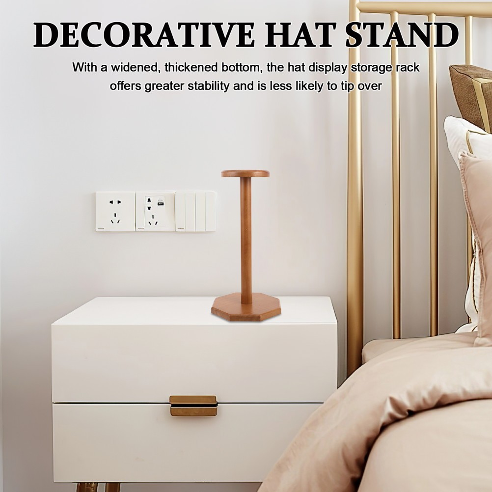 Cowboy Hat Stand: Tabletop Hat Display Rack Solid Wood Cap Display Holder - 13