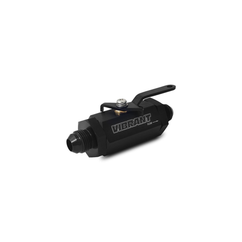 Vibrant Performance Shut-Off Valve 16746; Quarter Turn Manual -06AN Male Black