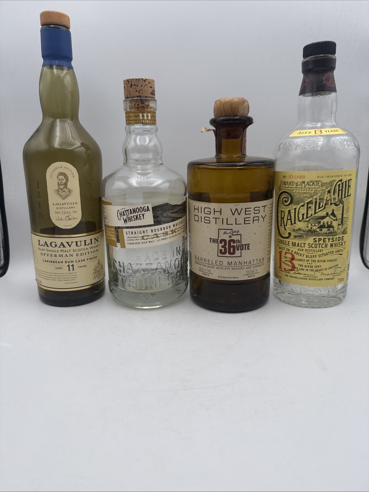Lot Of 4 Empty Whiskey Bottles Arts Crafts Collectors