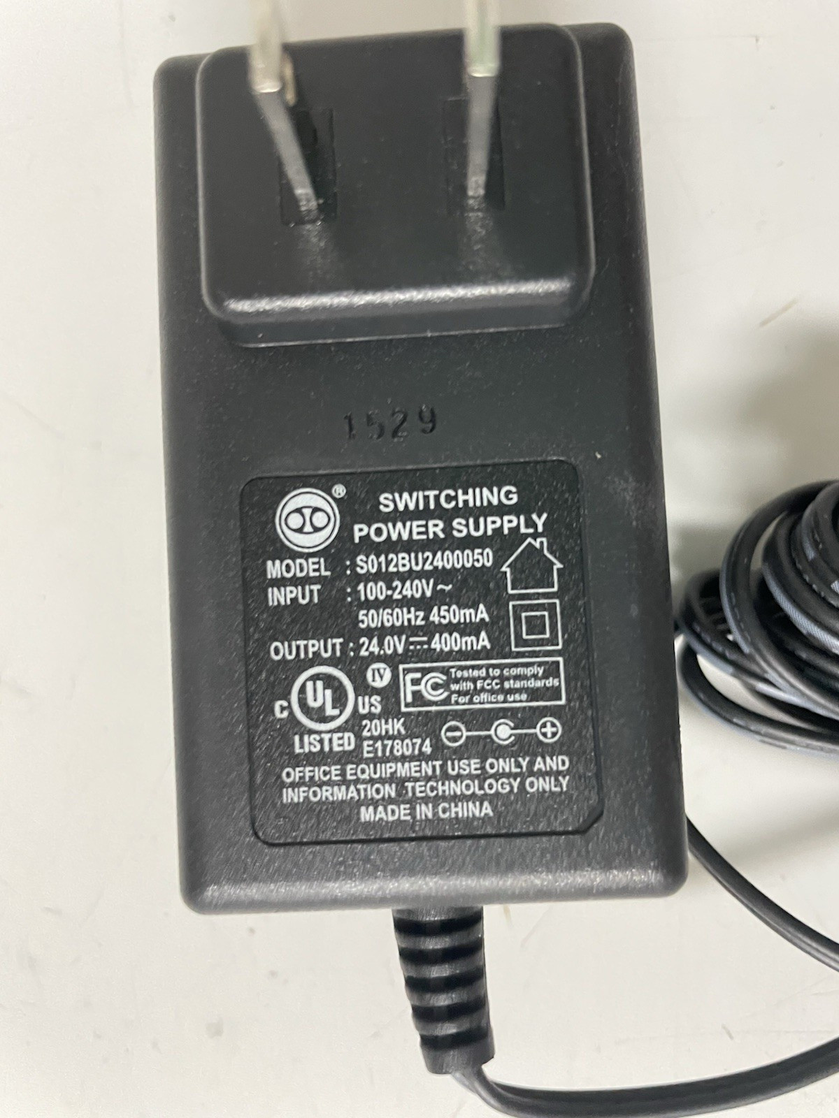 S012BU2400050 Switching Power Supply  Adapter 100-240V Ten Pao BN8-77